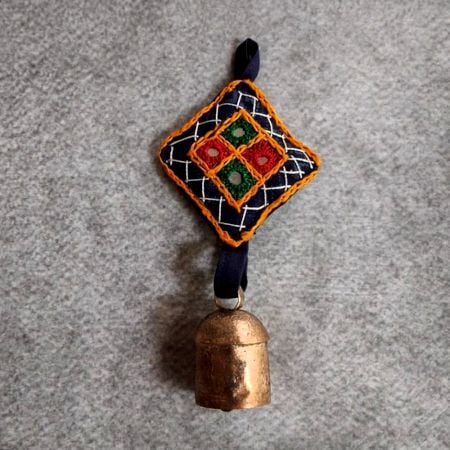 Handcrafted Copper Bell Charms Set of 5 Decorative Hangings